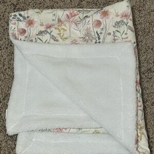 Floral Kids Blanket with White Fleece